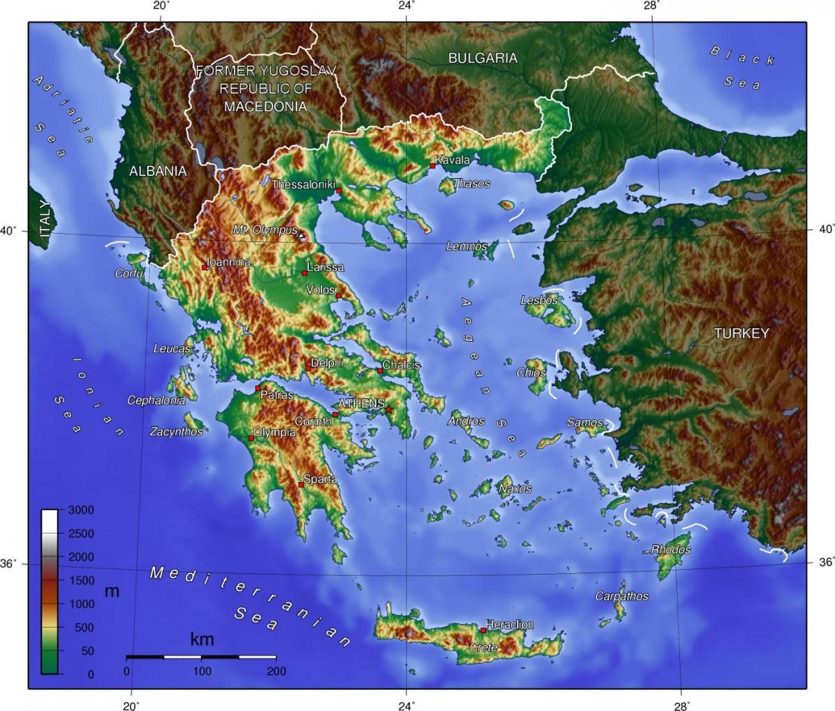 Griekenland landkaart
