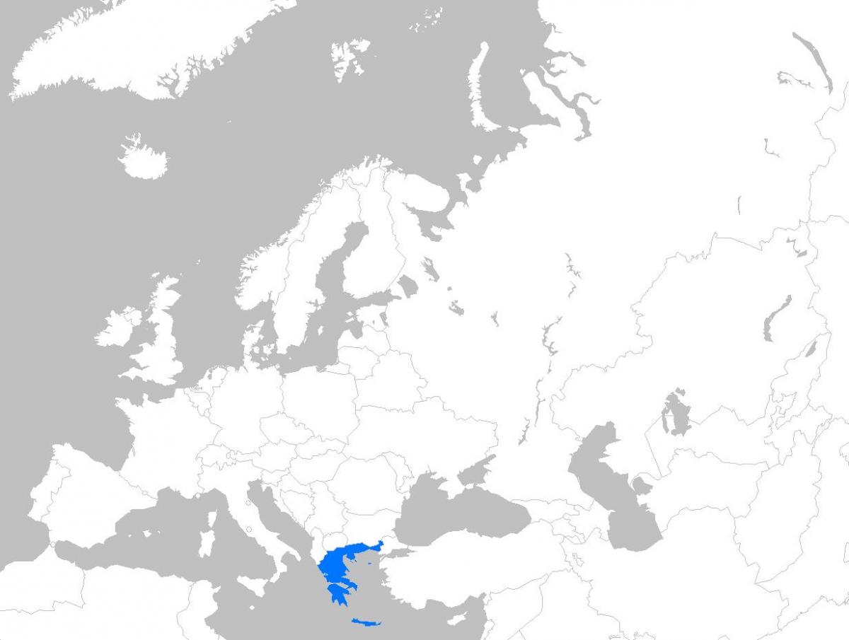 Griekenland ligging op de Europa-kaart