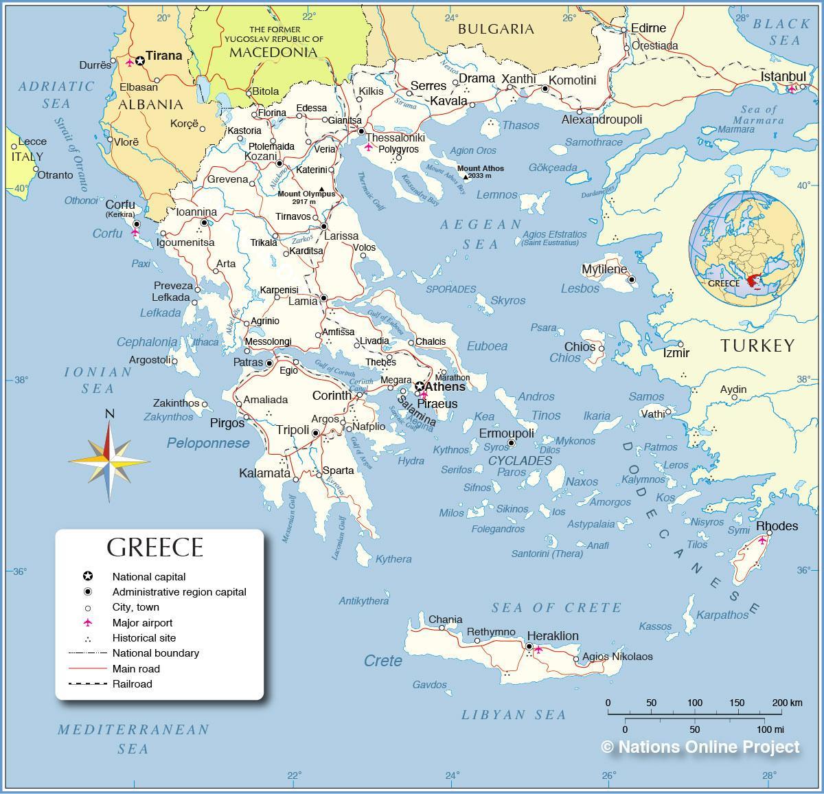 Griekenland administratieve kaart