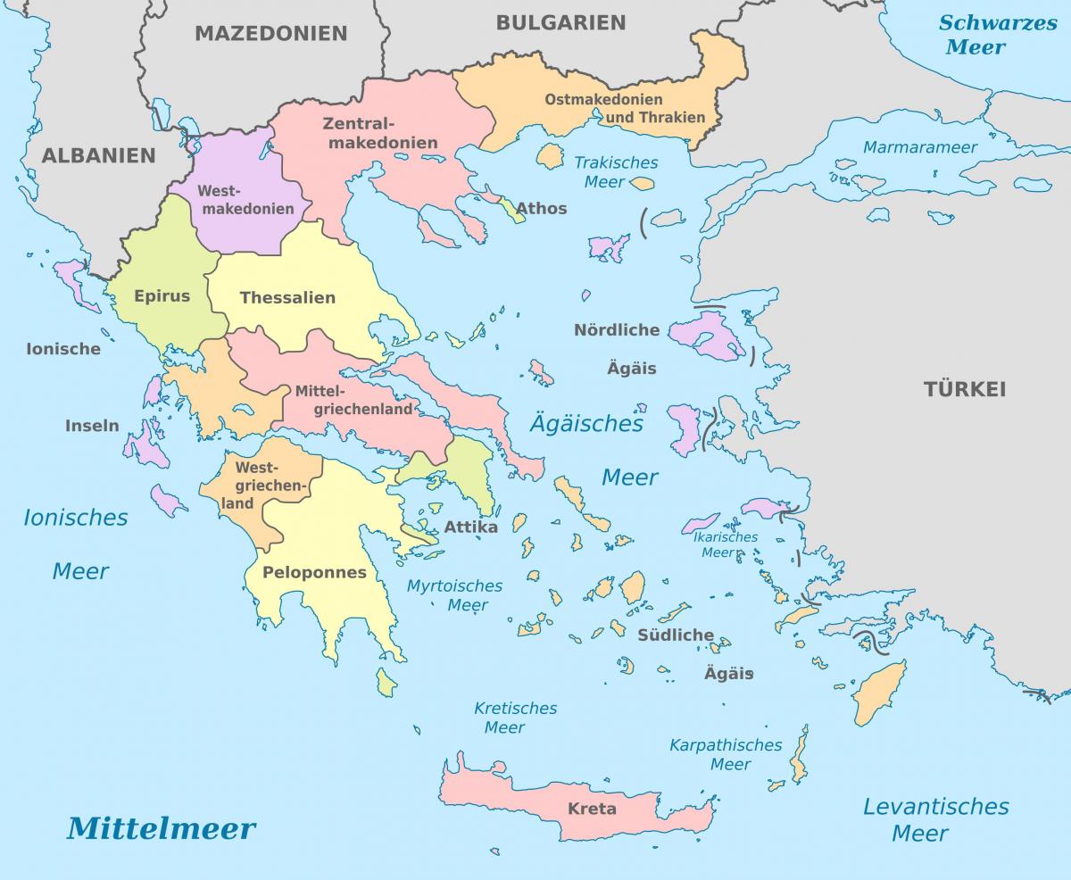 Griekenland gebiedenkaart