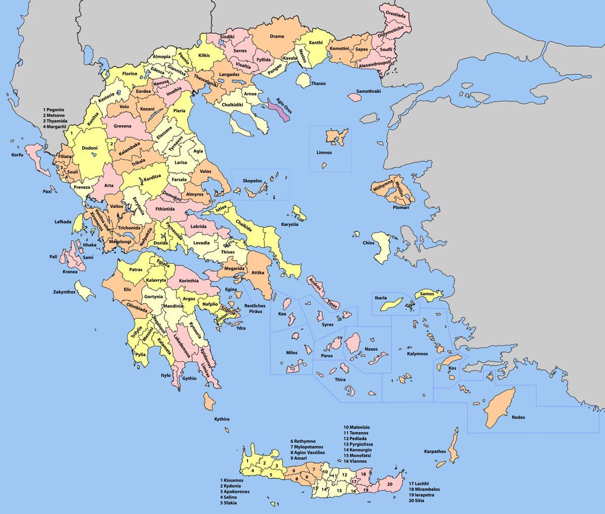Griekenland staatsplattegrond