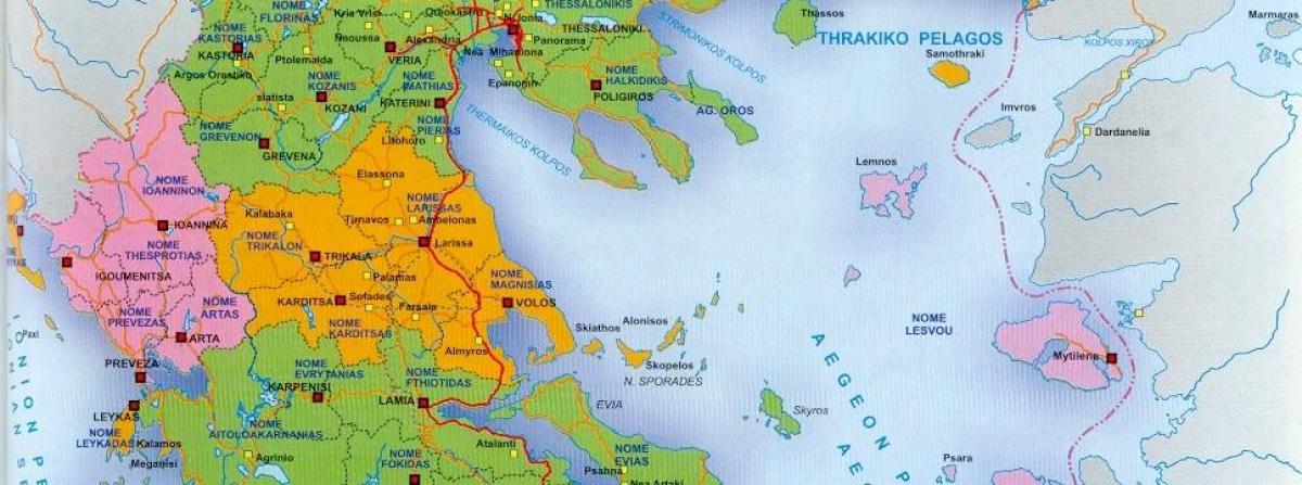 Kaart Noord-Griekenland